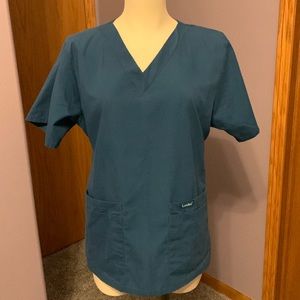 Landau Nurse Uniform Scrubs, short sleeve, size medium, dark teal